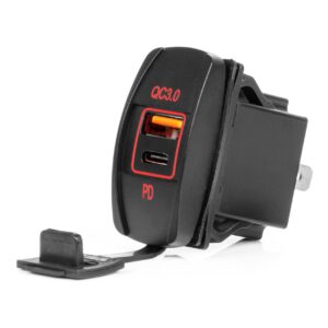 Waterdichte inbouw USB lader, USB A & USB C QC 3.0 12/24V