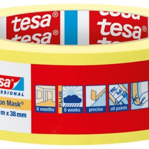Tesa Precision Mask Indoor 04334  L.50mtr x B.25mm Geel (Per 6 Stuks)