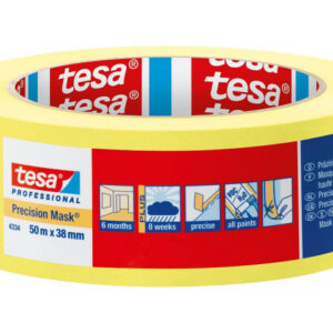 Tesa Precision Mask Indoor 04334  L.50mtr x B.38mm Geel (Per 4 Stuks)