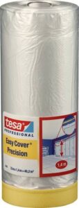 Tesa Prof.4365 2-in-1 Maskeringsfolie met maskeringstape L.33mtr x B.1400mm Transparant (Per 8 Stuks
