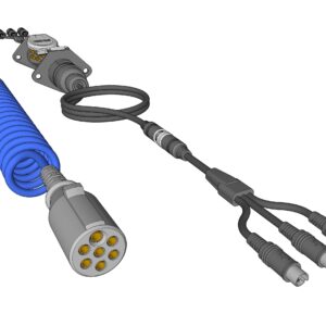 Spiraalkabelset 7 polig 3 kanaals - 4Pins mini DIN