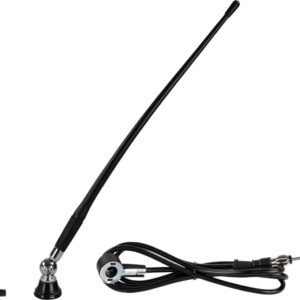 Universele opbouw antenne chroom AM / FM (DAB+ ready), rubber spriet