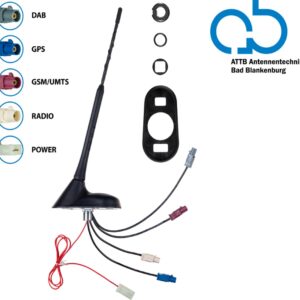 Bad Blankenburg 16V Dak antenne AM/FM DAB+ GNSS UMTS 76graden hoek, actief