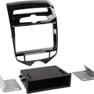 2-DIN Paneel Hyundai ix20 met pocket en automatische klimaatregeling 2010-2017 - Kleur: piano zwart