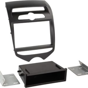 2-DIN Paneel Hyundai iX 20 met pocket voor manual climate control 2010-2017 Kleur: Mat Zwart