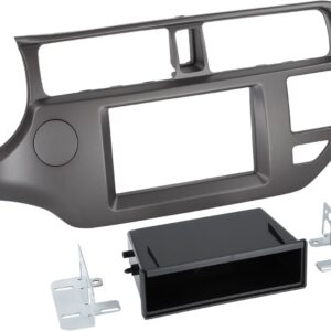 2-DIN Paneel met pocket Kia Rio | 2011-2015 | Kleur: Anthraciet