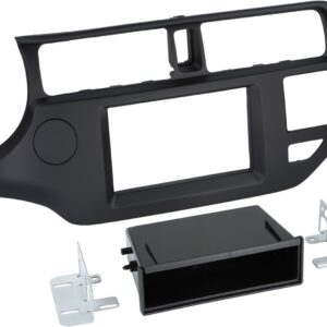 2-DIN Paneel met pocket Kia Rio 2011-2015 Kleur: Zwart