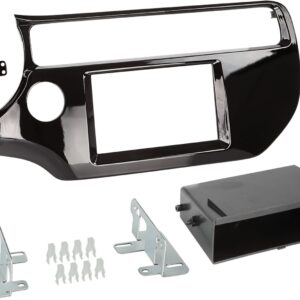 2-DIN Paneel met pocket Kia Rio 2015-2019 Kleur: Piano Zwart