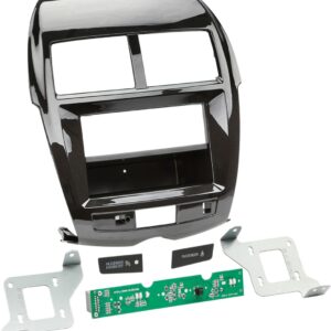 2-DIN Paneel met pocket Citroën C4 Aircross - Peugeot 4008 Kleur: Piano Zwart