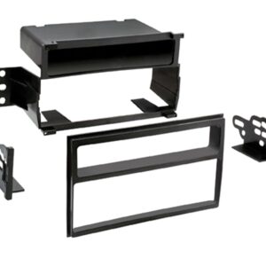 1-DIN Paneel met aflegbakje. Nissan Tiida (C11) 2008-2011 /Versa (C11)2007-2011 Kleur: Zwart (METRA)