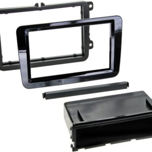 2-DIN Paneel met opbergvak Seat - Skoda - Volkswagen - Kleur: Piano Zwart