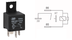 4 polig relais met bevestigingsbeugel 1A bedrading standaard coll met weerstand 12V, 40A