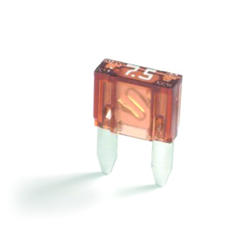 mini zekering 7,5 ampère 5 stuks in blister