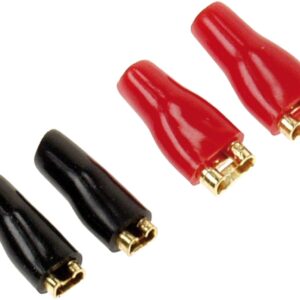 Vlakstekker 2 x 2,8 mm zwart  2 x 4,8 mm rood