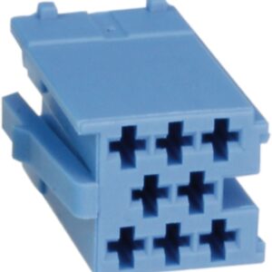Mini ISO plug 8-Pin male Blauw
