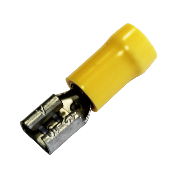 kabelschoen 5st 6.3x0.8 geel 5stuks in blister