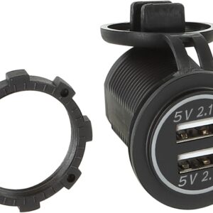 Dual USB auto lader 12V/24V 4.2A / Blauw (Bulk)