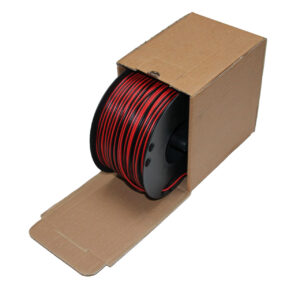 Luidspreker kabel 2 x 0,75 mm zwart / rood 100mtr haspel