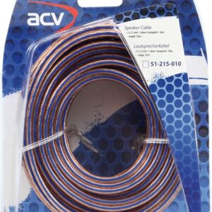 Luidspreker kabel 2 x 1,50 mm transparant  blauw 10 Meter