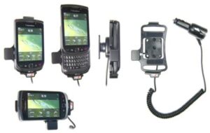 BlackBerry Torch 9800 Actieve houder met 12/24V lader. Let op: Uitlopend artikel, Kan niet retour!