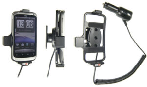 HTC Desire S Actieve houder met 12/24V lader. Let op: Uitlopend artikel, Kan niet retour!