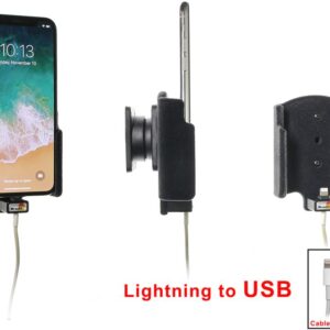 Apple iPhone X / Xs Passieve houder. Voor originele Apple lightning naar USB kabel (Gestoffeerd)