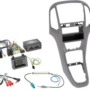 2-DIN Kit met pocket + radio adapter kit Opel Astra 2009-2020 Kleur: Titanium Grijs