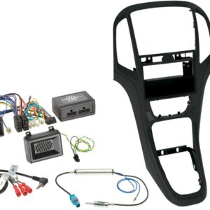 2-DIN Kit met pocket + radio adapter kit Opel Astra 2009-2016 Kleu: Pearl Zwart