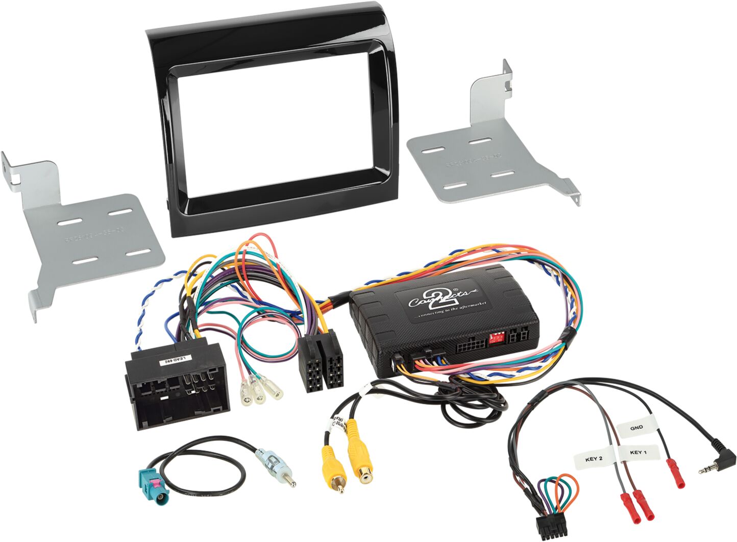 2-DIN Inbouw-Kit + Infodapter Fiat Ducato/ Citroën Jumper/ Peugeot Boxer(250*) 2016-> Pianolak Zwart