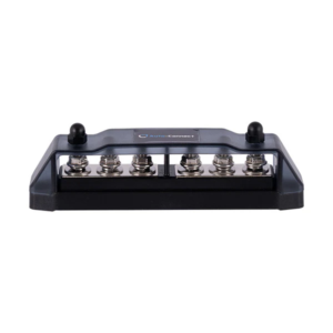 Distribution blok 3x red M8, 3x black M8