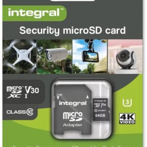 64GB Integral Security Micro SD-kaart (Klasse 10) – Snelle, veilige opslag