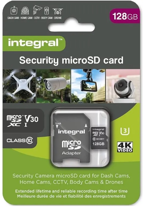 128GB Integral Security Micro SD-kaart (Klasse 10) – Snelle, veilige opslag