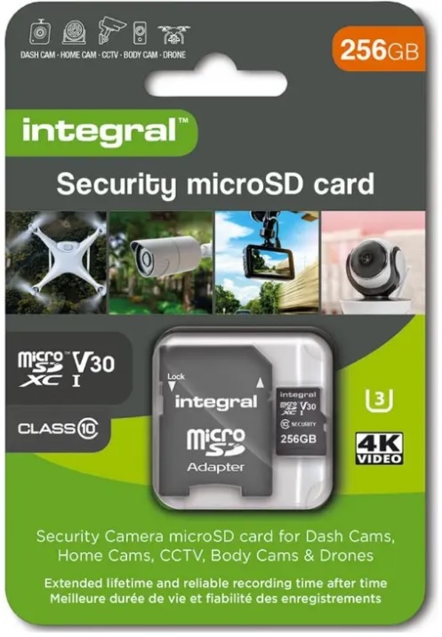 256GB Integral Security Micro SD-kaart (Klasse 10) – Snelle, veilige opslag