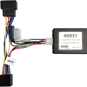 ISO2Car adapterkabel met omvormer van 24V naar 12V 10A voor +30 en +15