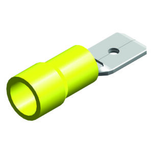 kabelschoen 5stuks 6.3x0.8 geel in blister