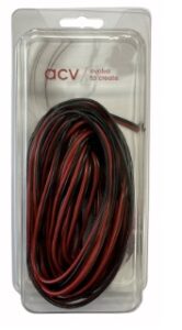 speakerkabel 2x  0,5mm zw/r 10 mtr in blister