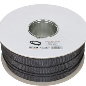 AUDIO SYSTEM Professionele gevlochten kous. Rol van 50 mtr. Diameter 19 tot 45 mm Zwart