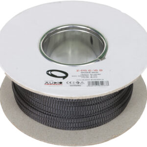 AUDIO SYSTEM Professionele gevlochten kous. Rol van 50 mtr. Diameter 13 tot 30 mm Zwart