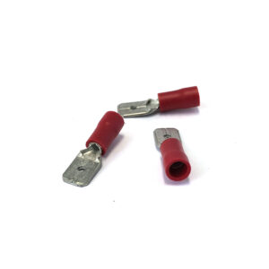 Kabelverbinder geïsoleerd Male rood 6.3 mm / 0.5 - .5 mm² / A: 6mm - B: 0.8mm (100 stuks)