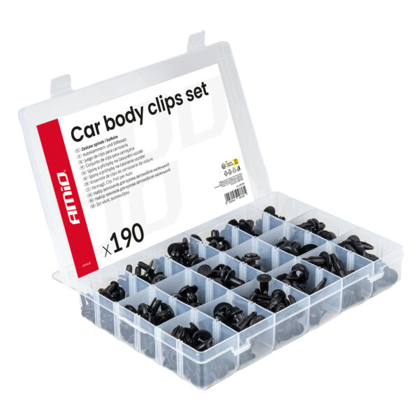 Set met 190stuks Automotive clips en bevestigingspinnen