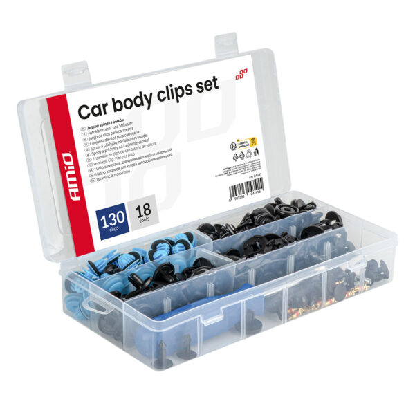 Set met 148stuks Automotive clips en bevestigingspinnen + gereedschap