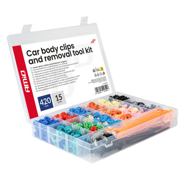 Set met 420stuks Automotive clips + gereedsschap