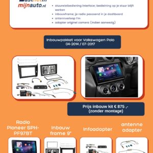 Inbouwpakket Vw Polo 04-2014 07-2017