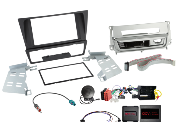 2-DIN KIT BMW 3series met smoker package silver SWC/antenna