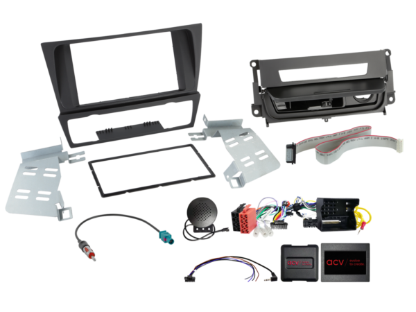 2-DIN KIT BMW 3series met smoker package zwart SWC/antenna