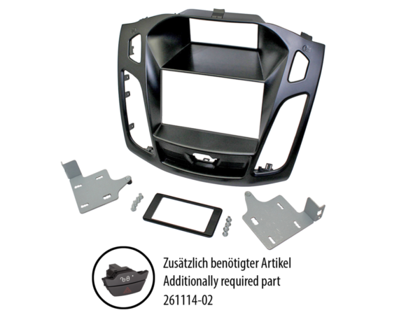 2-DIN Paneel Ford Focus 2013-2018 - Kleur: Zwart