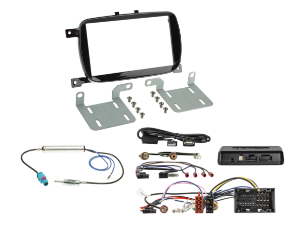 2-DIN Inbouw-Kit + Infodapter Fiat 500 (ZAF 312) 07/2015-08/2024