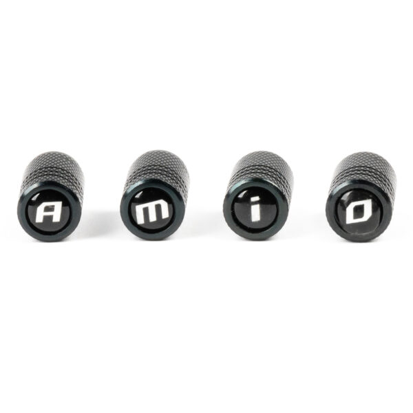 Aluminium zwarte ventieldop AMiO 4 stuks