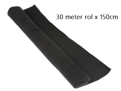 Bekledingsstof 30mtr x 150cm zwart