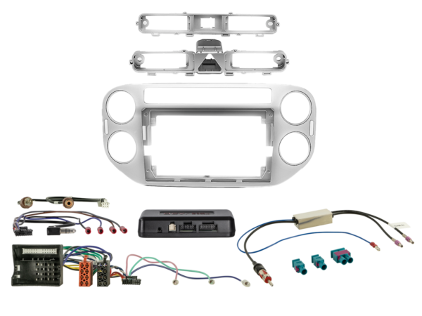 9" Kit VW Tiguan 06/2011-04/2016 zilver i-dapter/Antenne